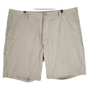 RHONE MEN’S PERFORMANCE COMMUTER 9" FLAT FRONT CHINO SHORTS – BEIGE – SIZE 38